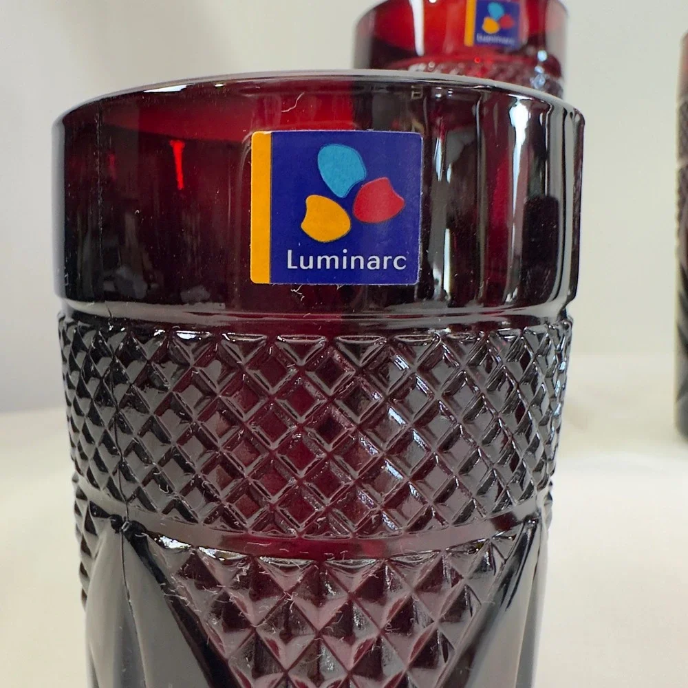 4 Luminarc Ruby Tumblers‎ 6.25